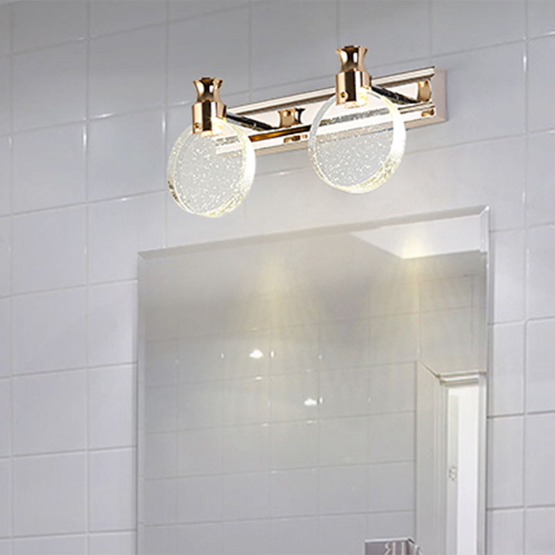 K9 Crystal Round Wall Lamp Simplicity LED Gold Vanity Lighting Fixture for Bathroom