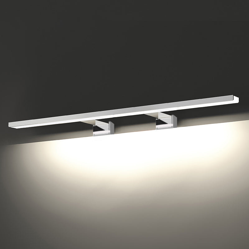 Chrome rechthoekige ijdelheid Lichte armatuur Moderne metalen LED -wandmontage Licht voor bad