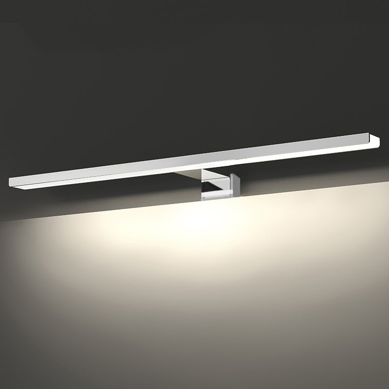 Chrome rechthoekige ijdelheid Lichte armatuur Moderne metalen LED -wandmontage Licht voor bad