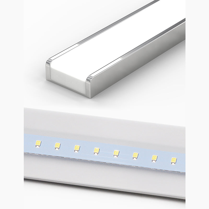 Chrome rechthoekige ijdelheid Lichte armatuur Moderne metalen LED -wandmontage Licht voor bad