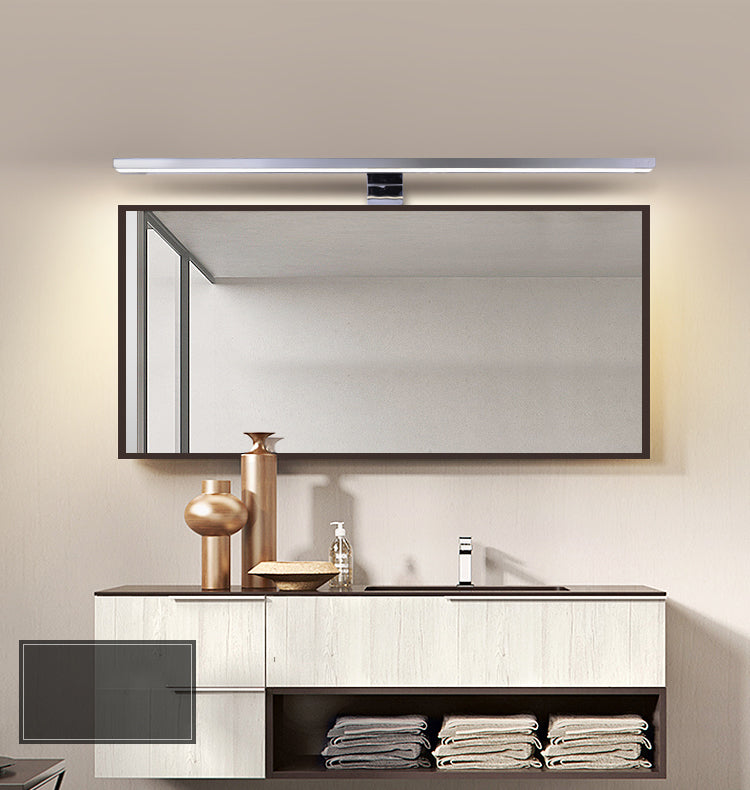 Chrome rechthoekige ijdelheid Lichte armatuur Moderne metalen LED -wandmontage Licht voor bad