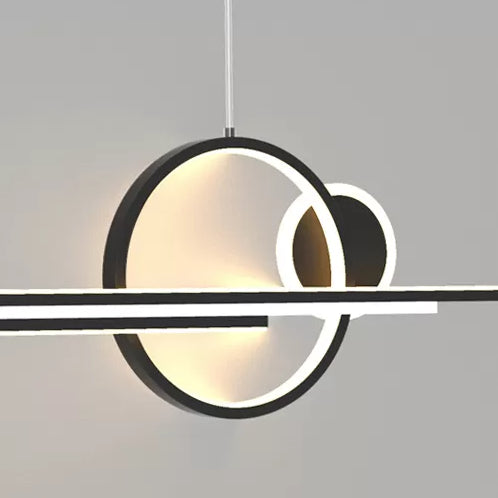 Moderni apparecchi di illuminazione lampadario lineare moderno in alluminio appeso a soffitto in alluminio con finitura nera