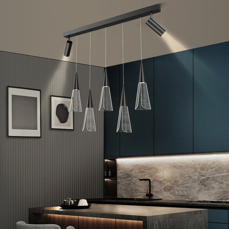 Linear Metal LED Island Light Fixture New Modern Spotlight Ceiling Pendant Light for Dining Room
