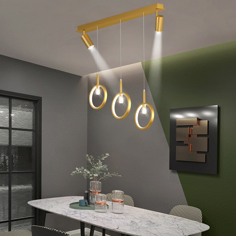 Linear Metal LED Island Light Fixture New Modern Spotlight Ceiling Pendant Light for Dining Room