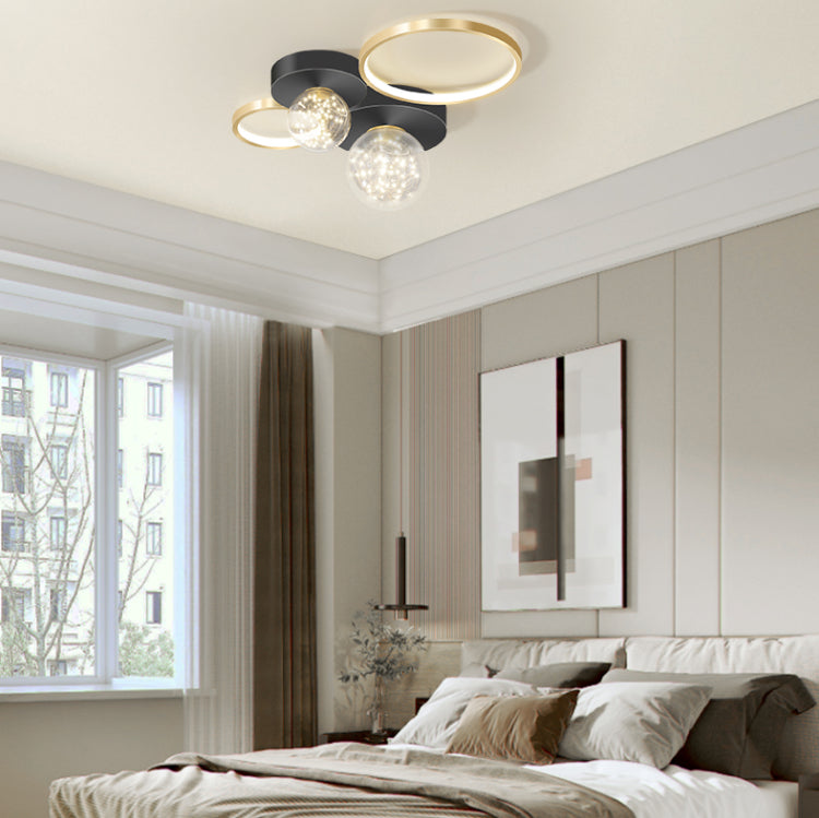 Nieuwe Moderne LED Metalen Flush Licht 1-Licht Zwart Flush Mount Plafond Licht voor Woonkamer