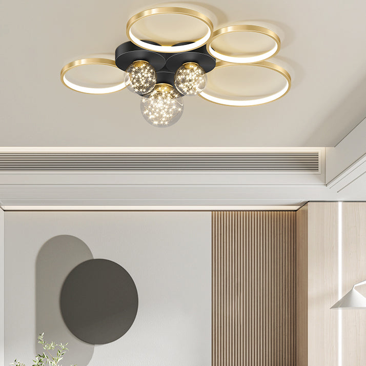 Nieuwe Moderne LED Metalen Flush Licht 1-Licht Zwart Flush Mount Plafond Licht voor Woonkamer