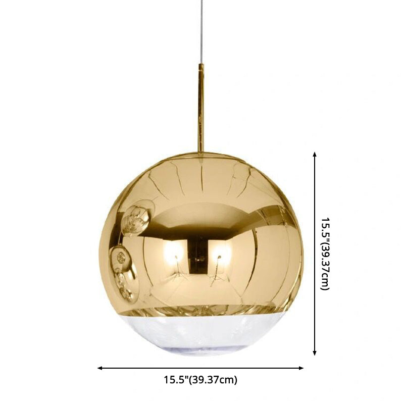 1 Light Glass Pendant Ceiling Lights Modern Spherical Hanging Ceiling Lights for Dining Room