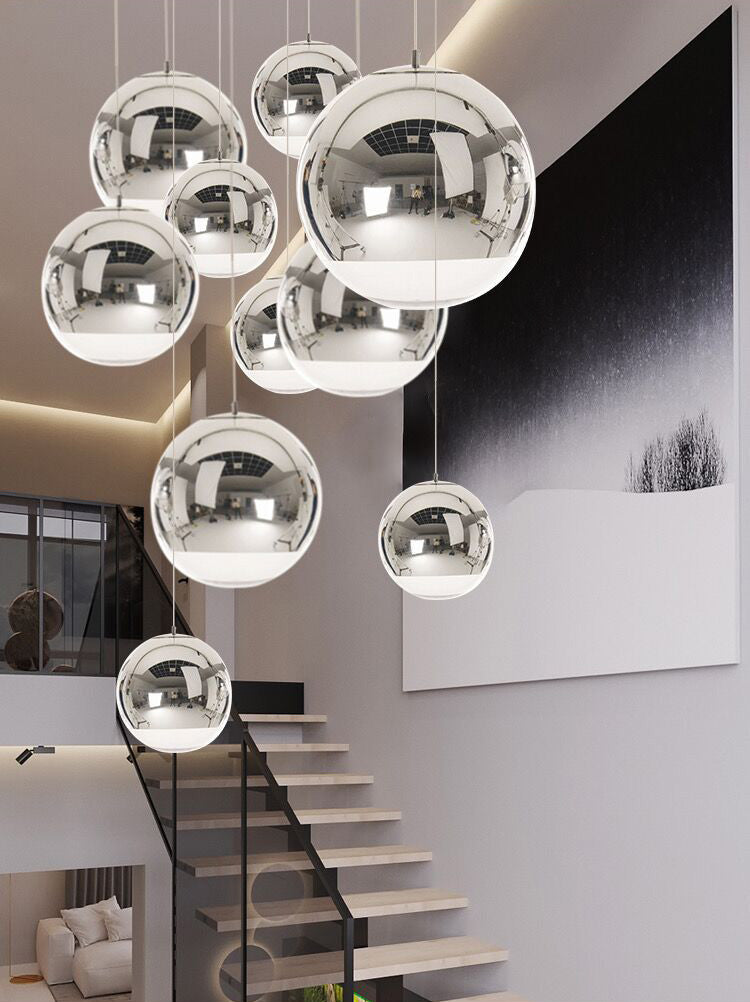 1 Light Glass Pendant Ceiling Lights Modern Spherical Hanging Ceiling Lights for Dining Room