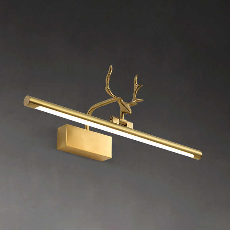 Kopergouden LED -wandwandeling in moderne creatieve stijl acryl lineair wandlicht met gewei decoratie