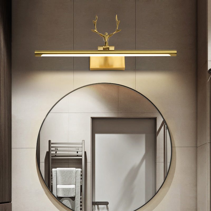 Kopergouden LED -wandwandeling in moderne creatieve stijl acryl lineair wandlicht met gewei decoratie