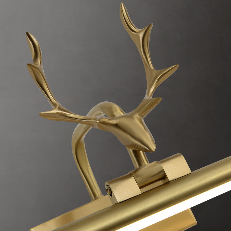 Kopergouden LED -wandwandeling in moderne creatieve stijl acryl lineair wandlicht met gewei decoratie