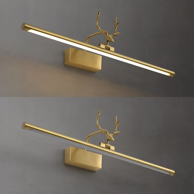 Kopergouden LED -wandwandeling in moderne creatieve stijl acryl lineair wandlicht met gewei decoratie