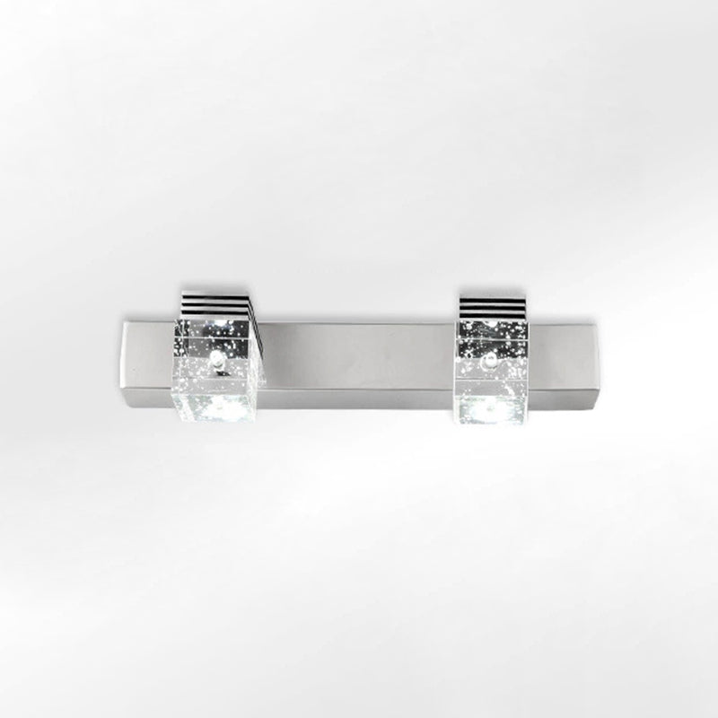 Square Crystal Wall Mounted Vanity Lights Modern Vanity Lighting Fixtures for Bathroom