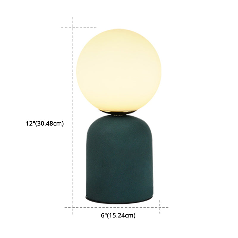 11,8 "in altezza lampada da tavolo a led in stile moderno Globe Glass Shade Ceramics Ceramics Base Light per camera da letto