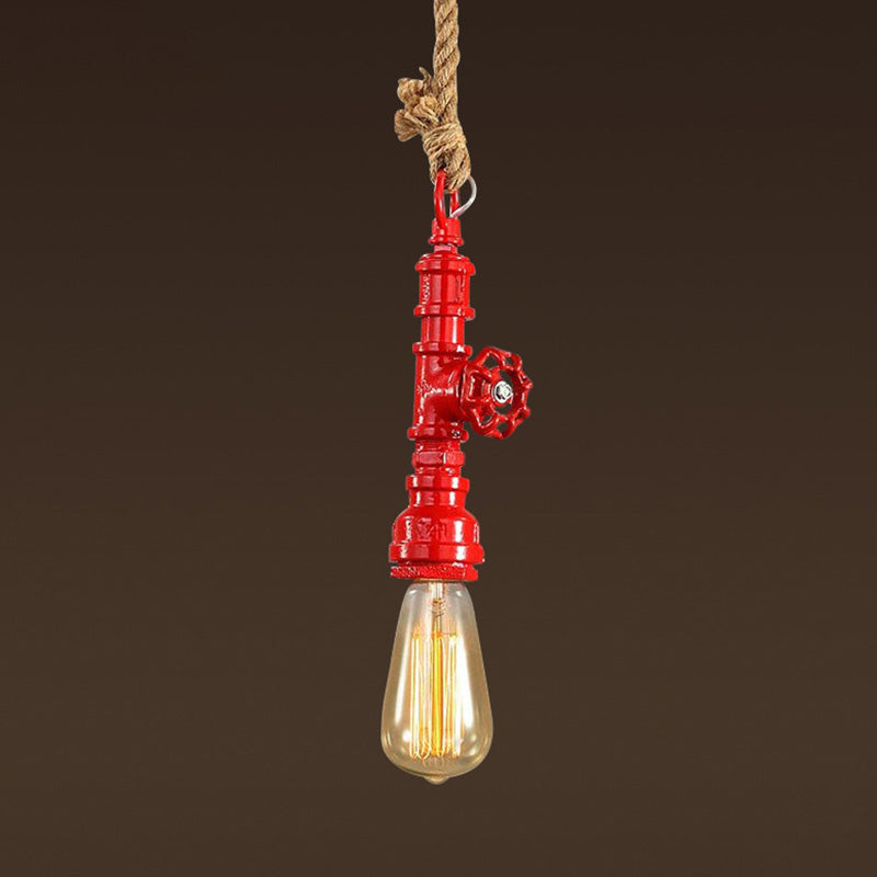 5-Color Optional Industrial Style Hanging Light Creative Water Pipe Modeling Metal Lighting Pendant for Restaurant Coffee Shop