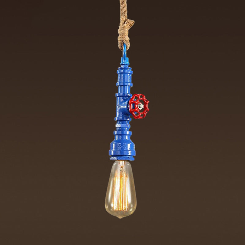 5-Color Optional Industrial Style Hanging Light Creative Water Pipe Modeling Metal Lighting Pendant for Restaurant Coffee Shop
