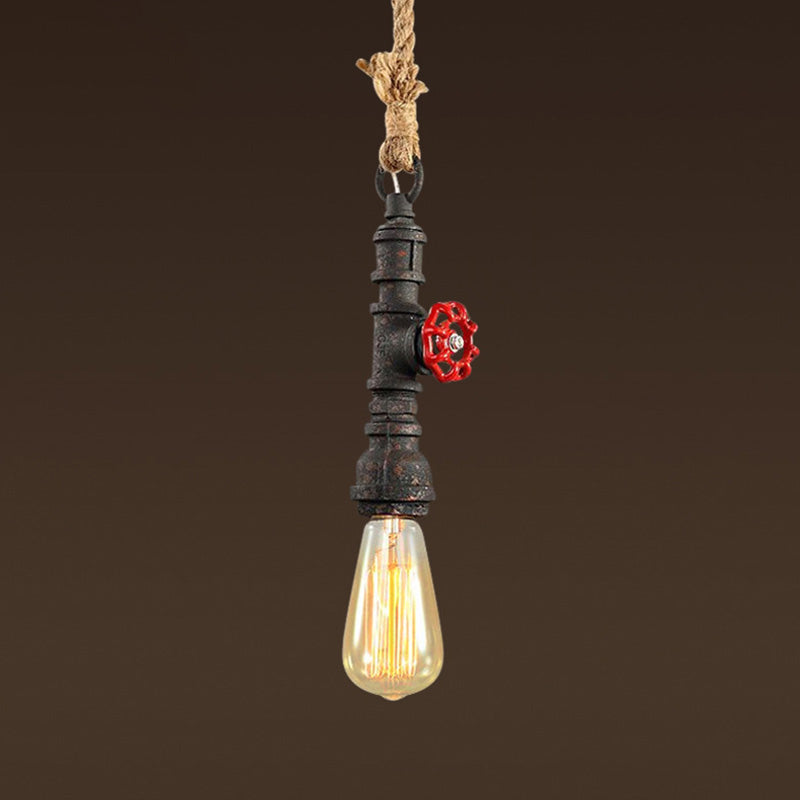 5-Color Optional Industrial Style Hanging Light Creative Water Pipe Modeling Metal Lighting Pendant for Restaurant Coffee Shop