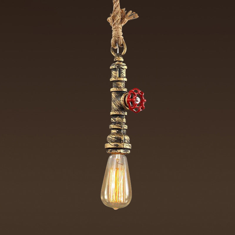 5-Color Optional Industrial Style Hanging Light Creative Water Pipe Modeling Metal Lighting Pendant for Restaurant Coffee Shop