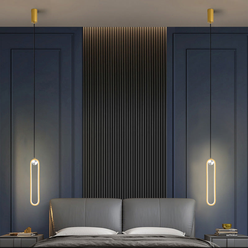 Aluminium ovaal LED hanglamp in moderne beknopte stijl silicagelhangend licht met aluminium decoratie