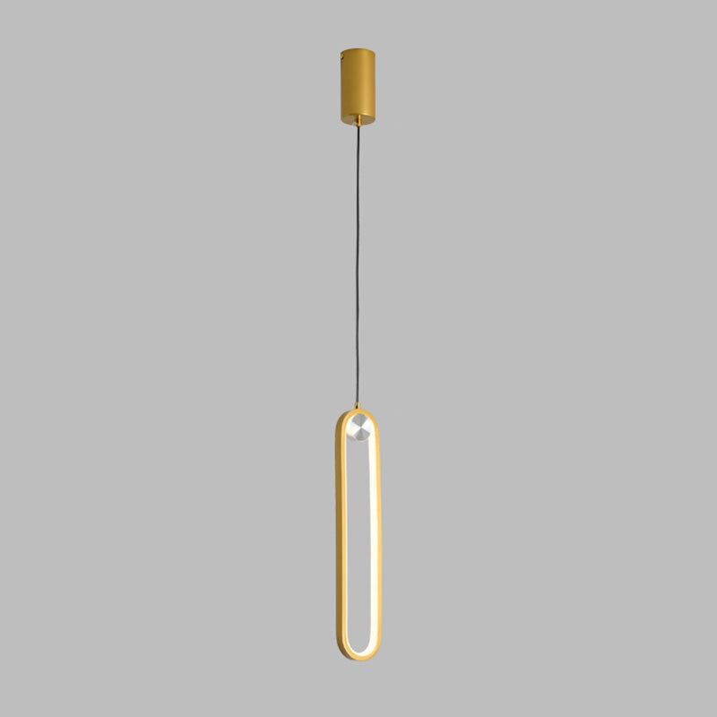 Aluminium ovaal LED hanglamp in moderne beknopte stijl silicagelhangend licht met aluminium decoratie