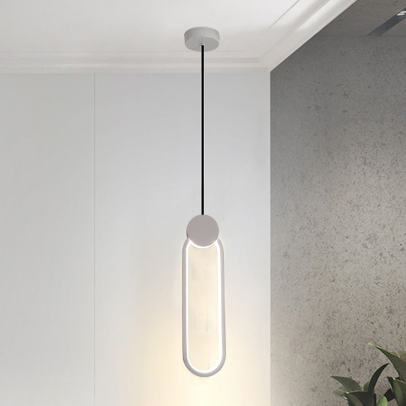 Geometrisch aluminium LED -hanger licht in modern eenvoud smeedijzeren hangend licht met siliconen schaduw