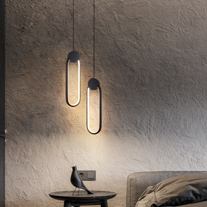 Geometrisch aluminium LED -hanger licht in modern eenvoud smeedijzeren hangend licht met siliconen schaduw