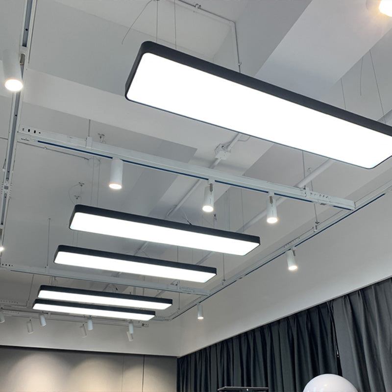 Rechthoekig metaalhangend plafondlicht Minimalistische hanglampverlichting voor kantoor