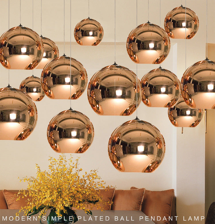 1 pendentif en verre léger Lalges de plafond moderne suspension de suspension sphérique moderne pour salle à manger