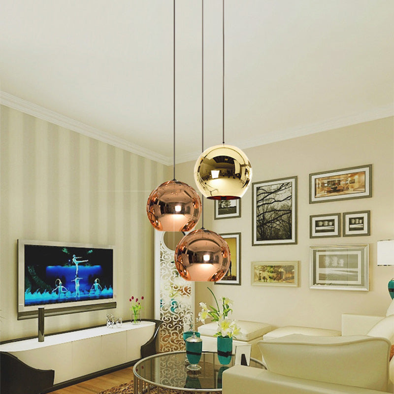 1 pendentif en verre léger Lalges de plafond moderne suspension de suspension sphérique moderne pour salle à manger