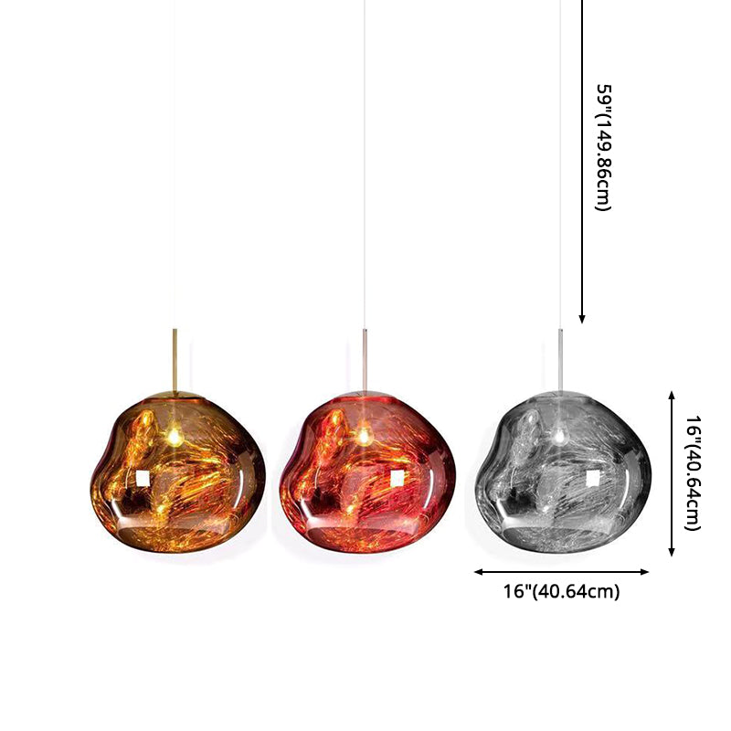 1 Light Glass Pendant Ceiling Lights Modern Orb Hanging Ceiling Lights for Dining Room
