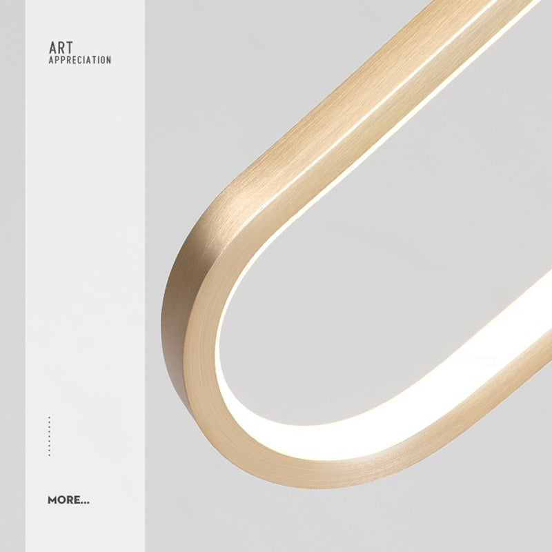 Luce a ciondolo a LED in alluminio in moderno gel di silice in stile conciso luce oblunga per camera da letto