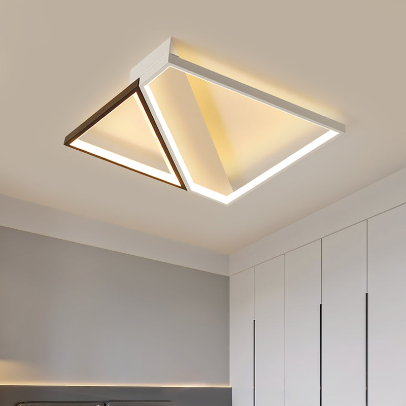 Wit minimalisme LED-inbouw vierkante kubus metalen plafondlamp voor slaapkamer