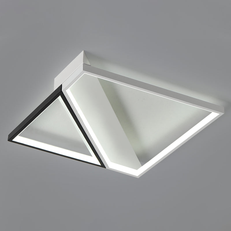 Wit minimalisme LED-inbouw vierkante kubus metalen plafondlamp voor slaapkamer