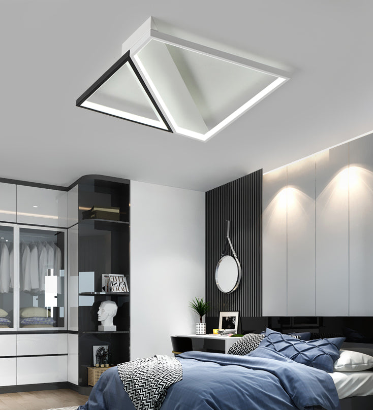Wit minimalisme LED-inbouw vierkante kubus metalen plafondlamp voor slaapkamer