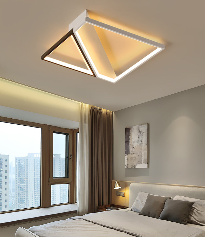 Wit minimalisme LED-inbouw vierkante kubus metalen plafondlamp voor slaapkamer