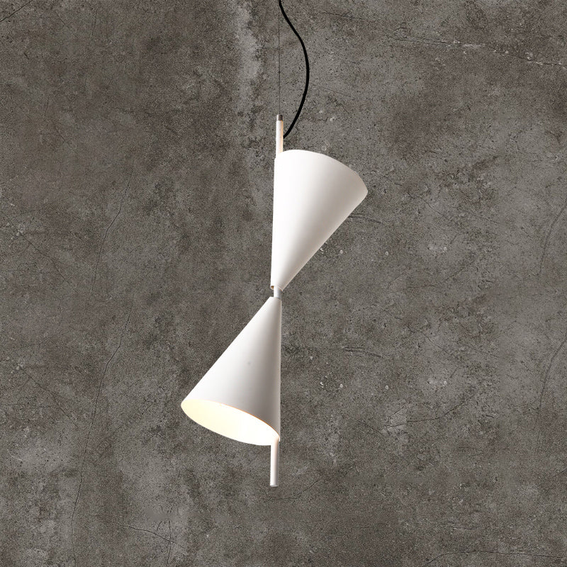 Macaron Style Chandelier Pendant Light Conical Hanging Light with Metal Shade for Restaurant