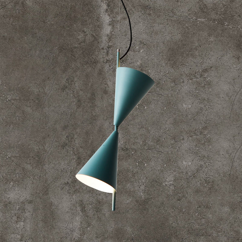 Macaron Style Chandelier Pendant Light Conical Hanging Light with Metal Shade for Restaurant