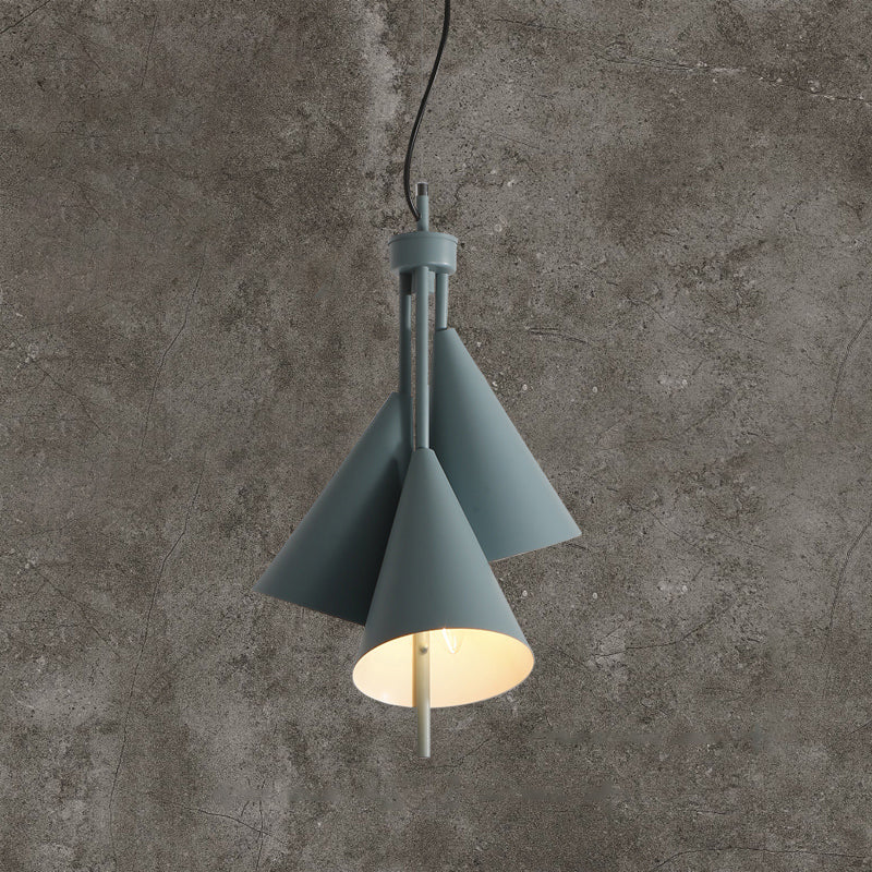 Macaron Style Chandelier Pendant Light Conical Hanging Light with Metal Shade for Restaurant
