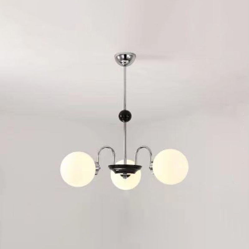 Modern Simplicity Round Ceiling Chandelier Milk Glass Hanging Light for Living Room