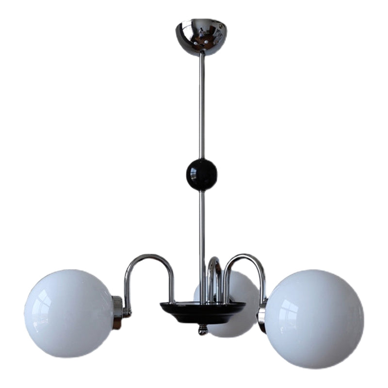 Modern Simplicity Round Ceiling Chandelier Milk Glass Hanging Light for Living Room