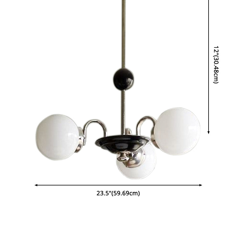 Modern Simplicity Round Ceiling Chandelier Milk Glass Hanging Light for Living Room