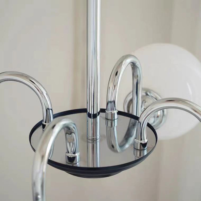 Modern Simplicity Round Ceiling Chandelier Milk Glass Hanging Light for Living Room