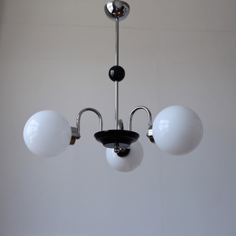 Modern Simplicity Round Ceiling Chandelier Milk Glass Hanging Light for Living Room