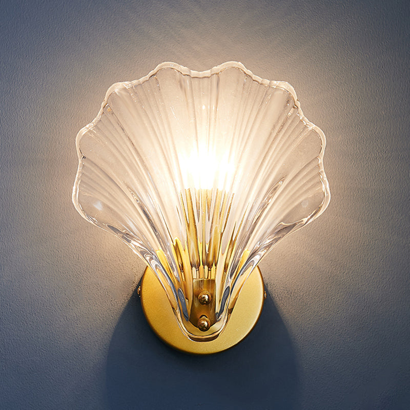 Shell Glass Wall Mount Light Fixture Minimalist-Style Wall Mounted Light Fixture