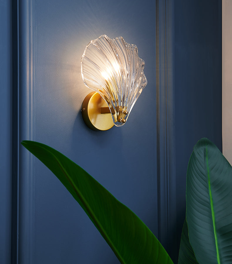 Shell Glass Wall Mount Light Fixture Minimalist-Style Wall Mounted Light Fixture
