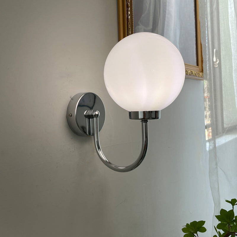 Glass Spherical Wall Lighting Fixture Contemporary Style Wall Mounted Light Fixture