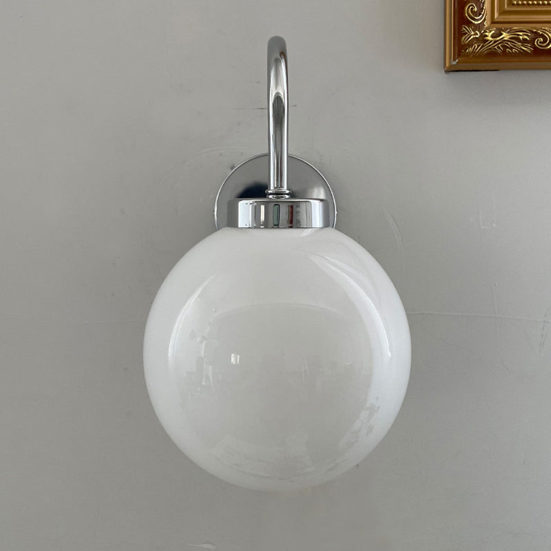 Glass Spherical Wall Lighting Fixture Contemporary Style Wall Mounted Light Fixture