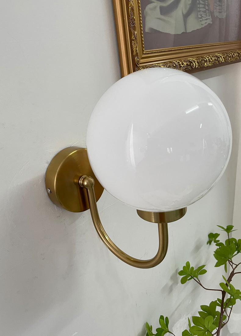 Glass Spherical Wall Lighting Fixture Contemporary Style Wall Mounted Light Fixture