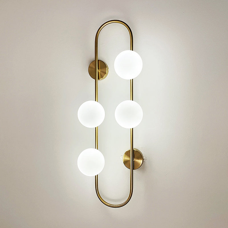 Contemporary Style Balls Sconce Light Fixture Glass Living Room Wall Light Fixture