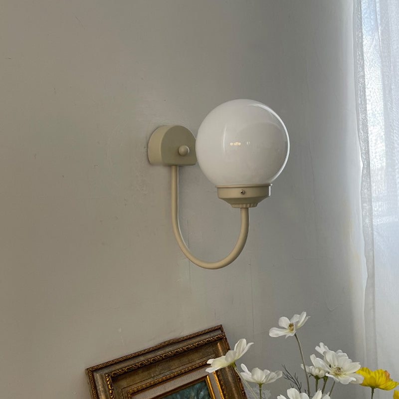 Global Sconce Light Fixture Contemporary Style Glass White Wall Mount Light Fixture